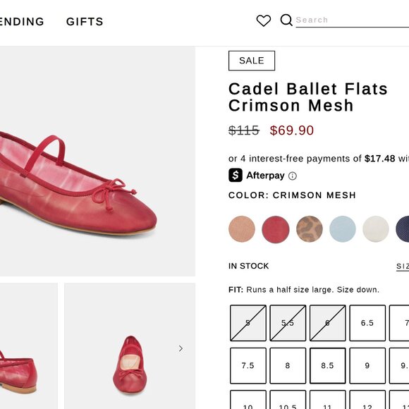 Dolce Vita CADEL Ballet Flat — Crimson Mesh — Size 8.5 - Picture 2 of 9